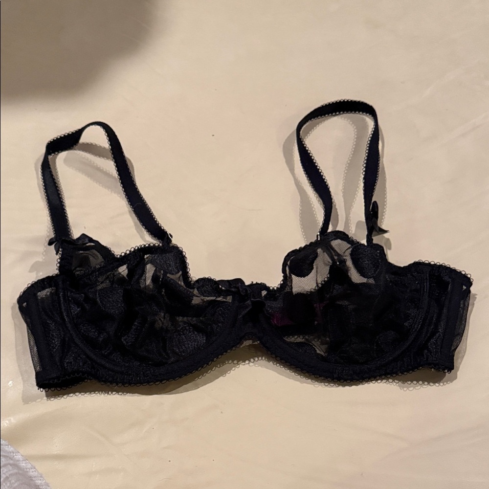 Chic Black Lace Underwire Bra
